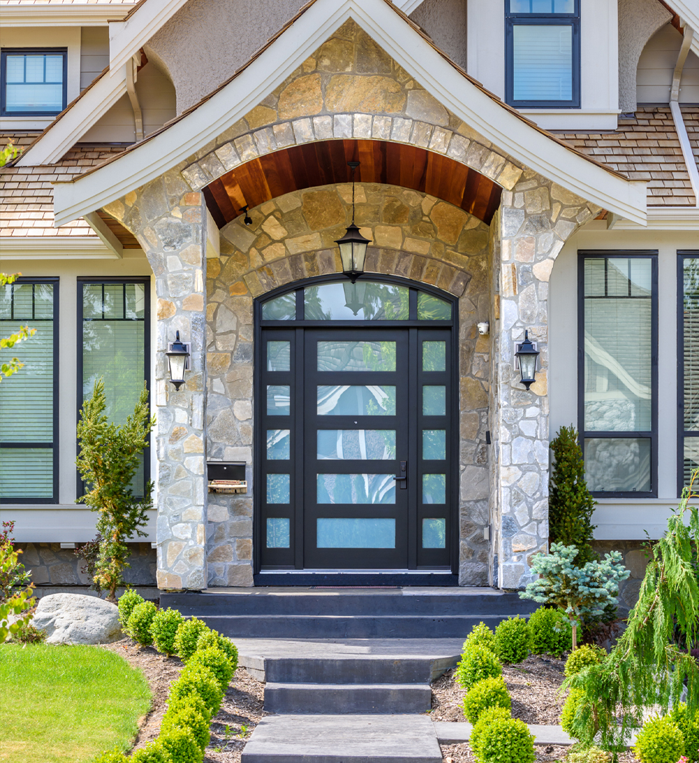 The front entrance to a well-maintained home
